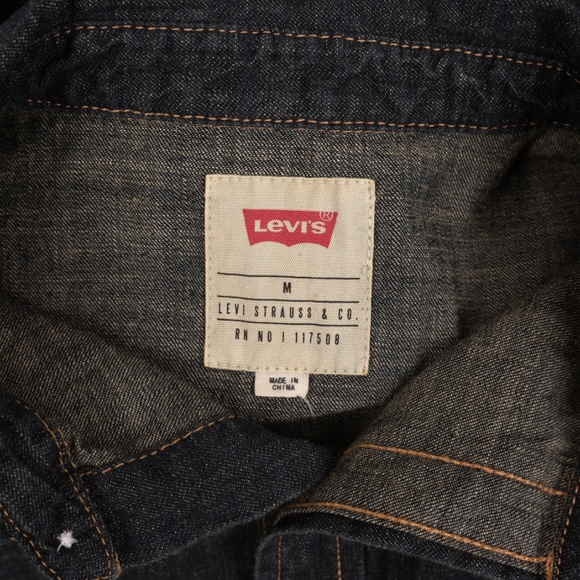 Levi's Men's Denim Pearl Snap Shirt Medium Western - Picture 6 of 6